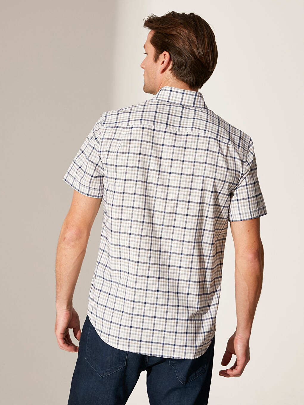 Bej Oxford Erkek Gömlek-3