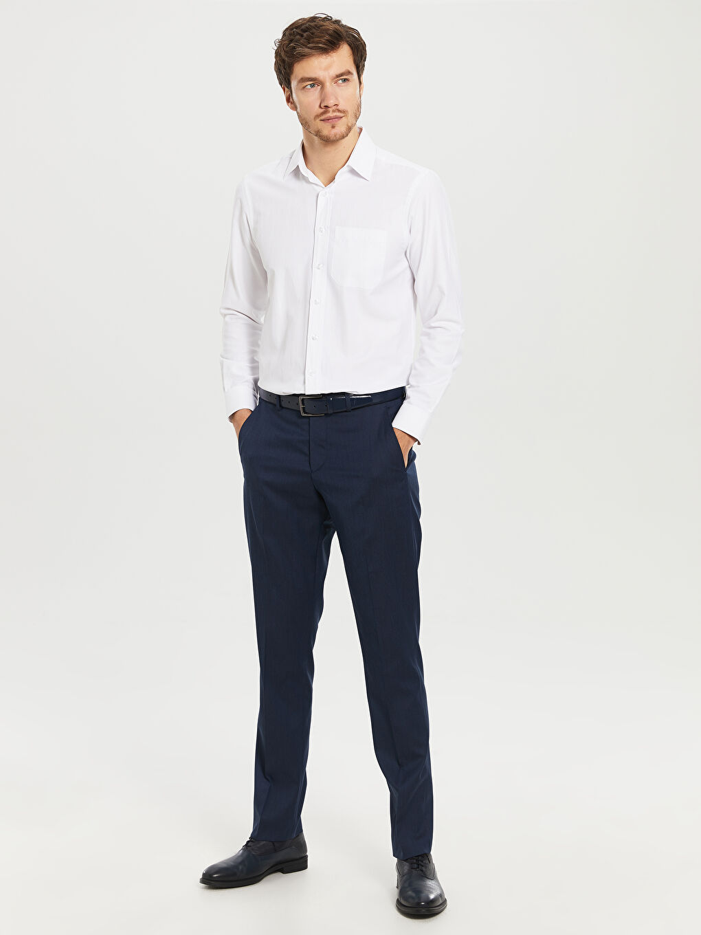 İndigo Gabardin Erkek Pantolon-1