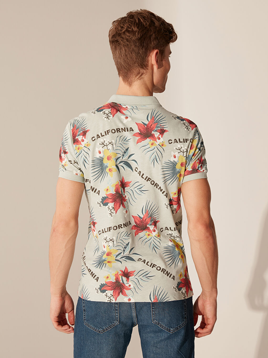 Turkuaz Penye Erkek Tişört-3