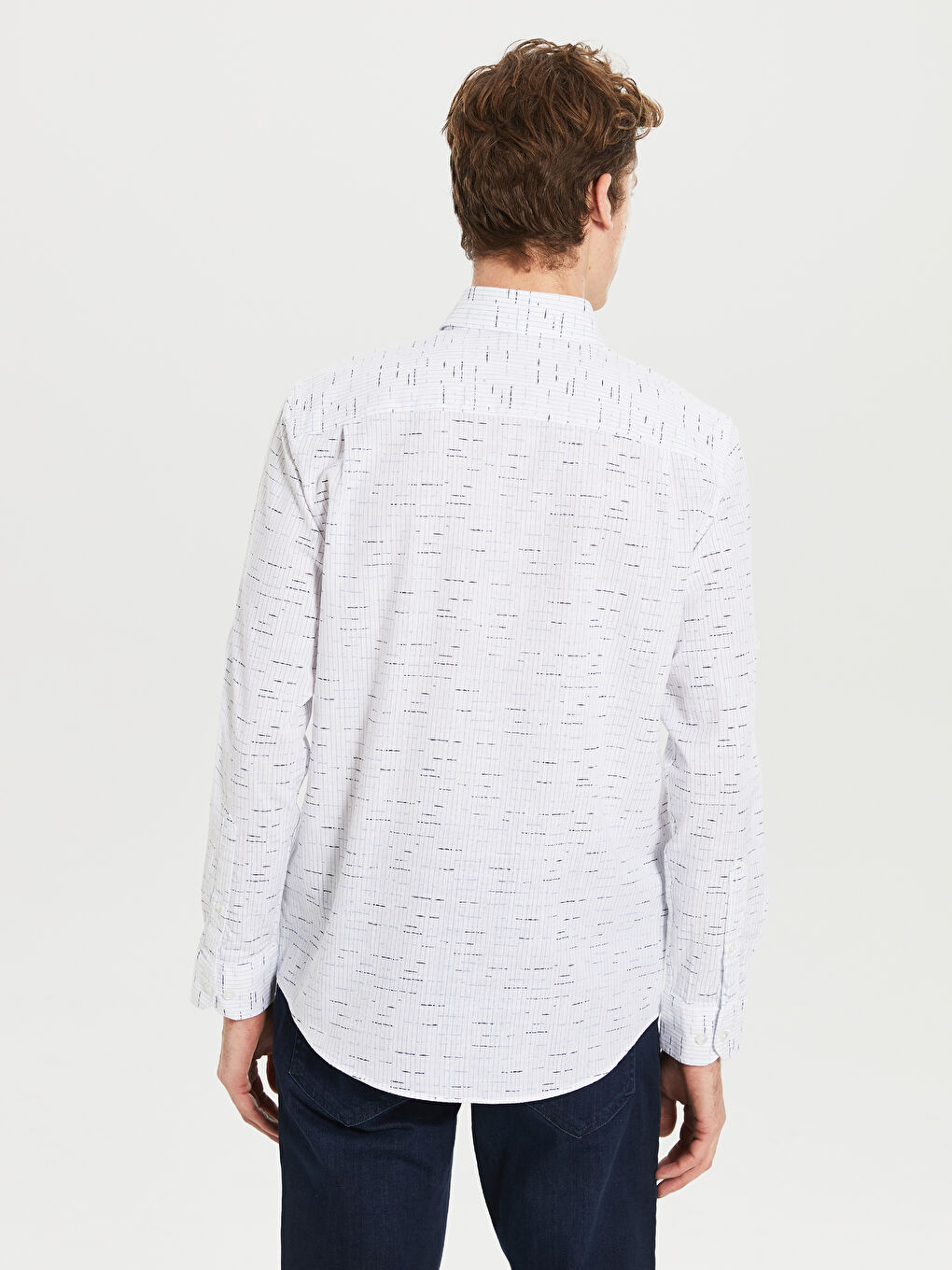 Mavi Regular Fit Desenli Uzun Kollu Poplin Gömlek-3