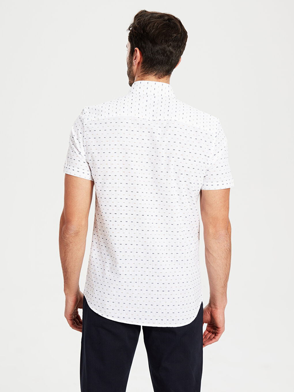 Bej Poplin Erkek Gömlek-2