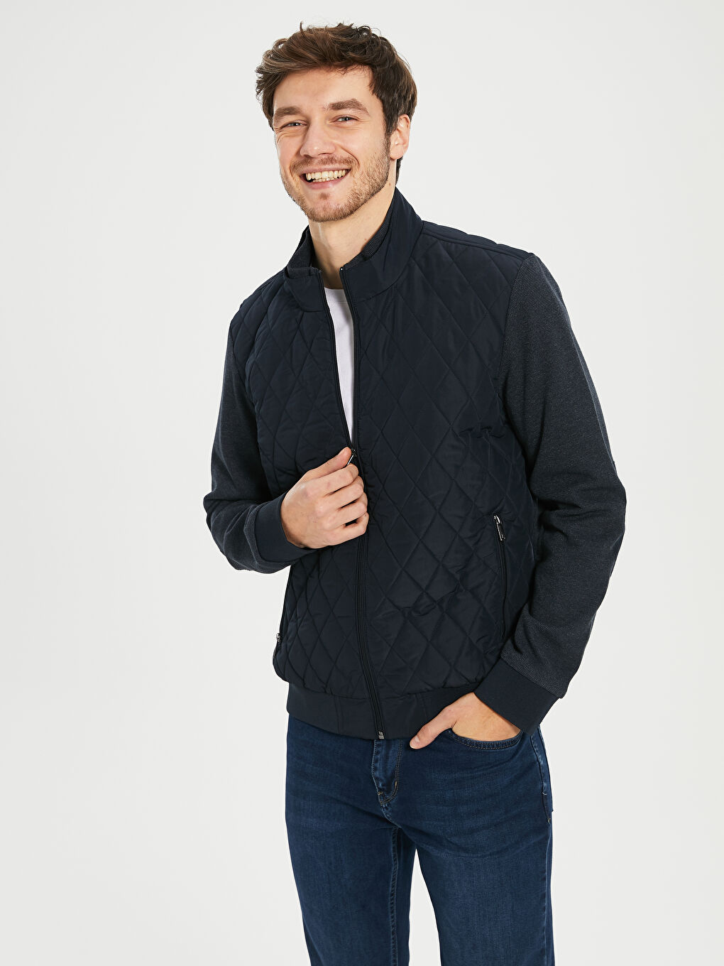 Lacivert Erkek Şişme Mont-1