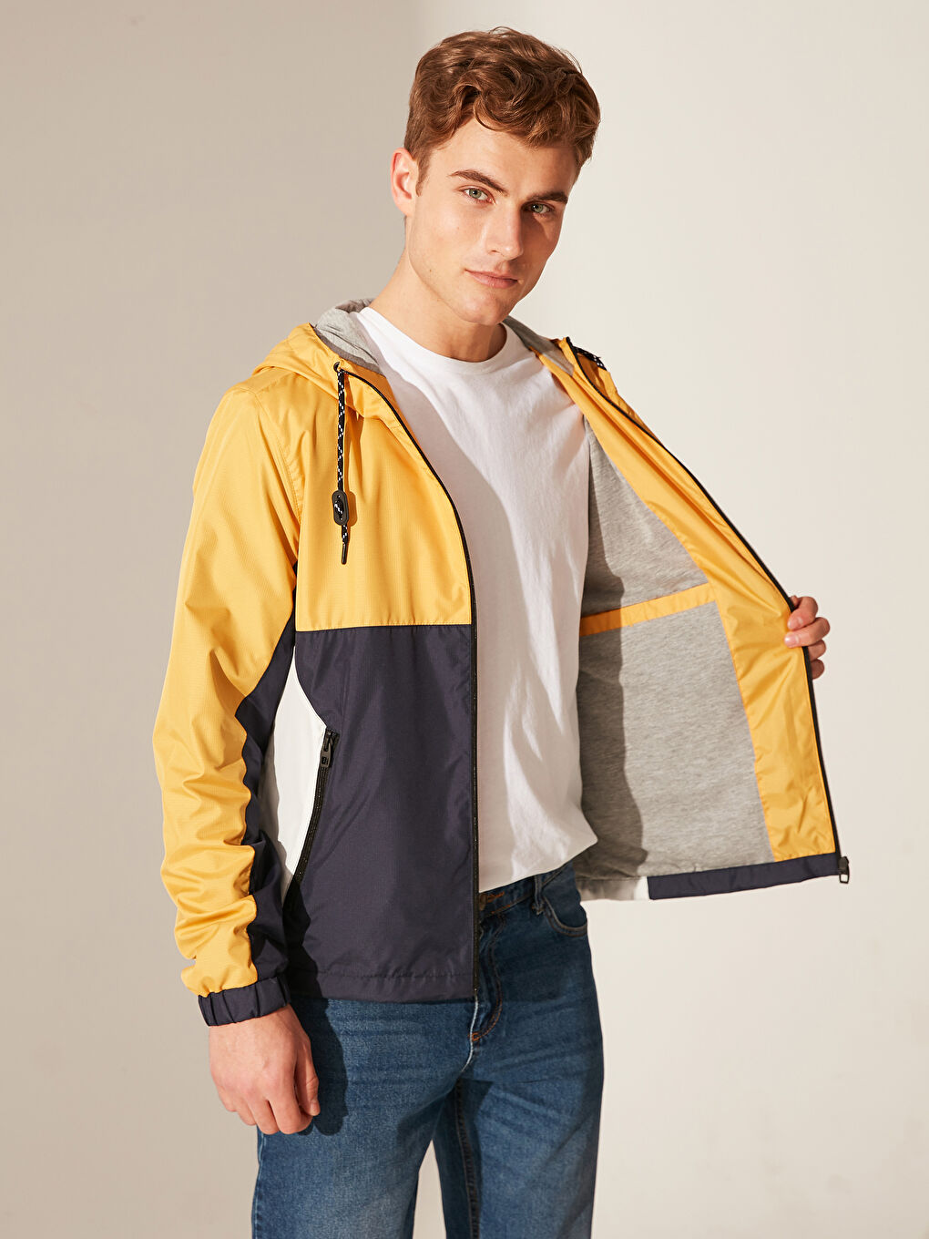 Hooded Slim Sport Men's Raincoat-3