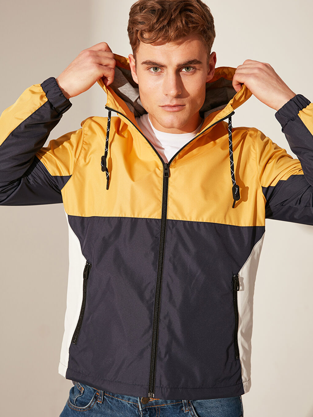 Hooded Slim Sport Men's Raincoat-4