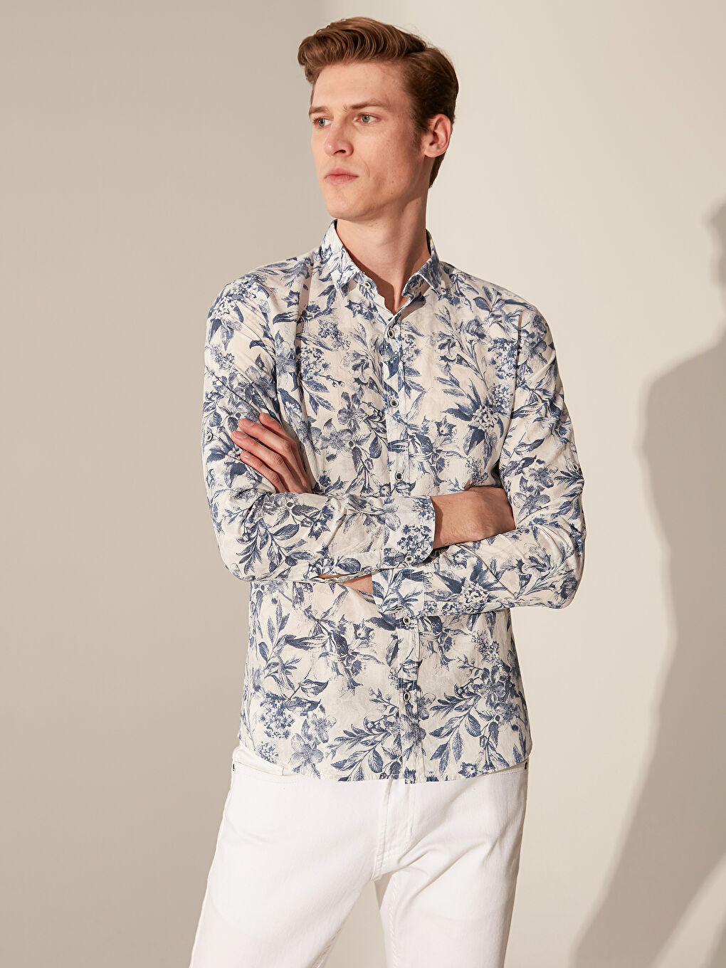 Beyaz Poplin Erkek Gömlek