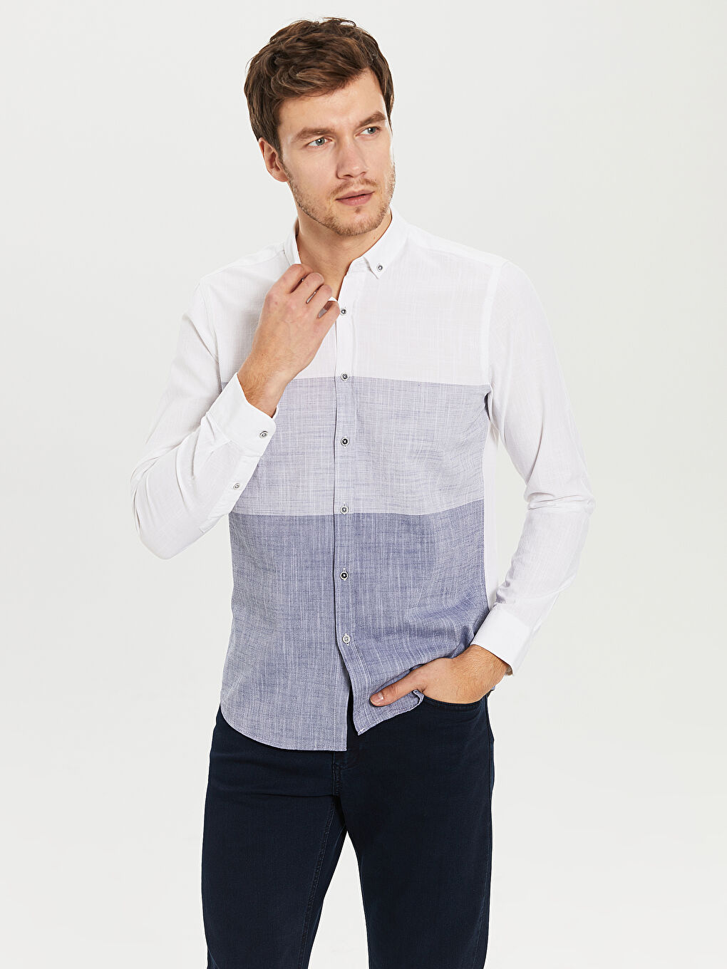 Beyaz Poplin Erkek Gömlek