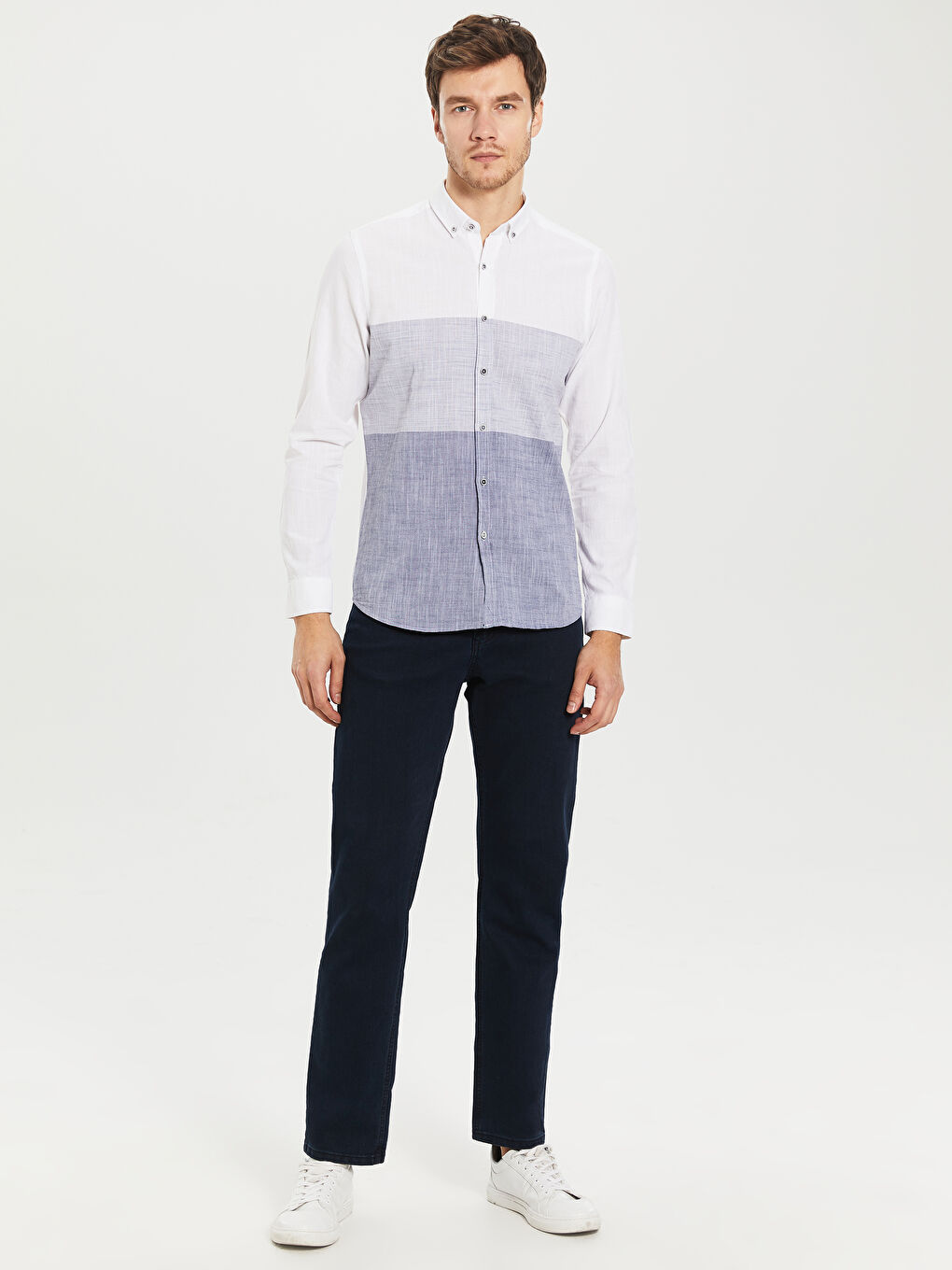 Beyaz Poplin Erkek Gömlek-3