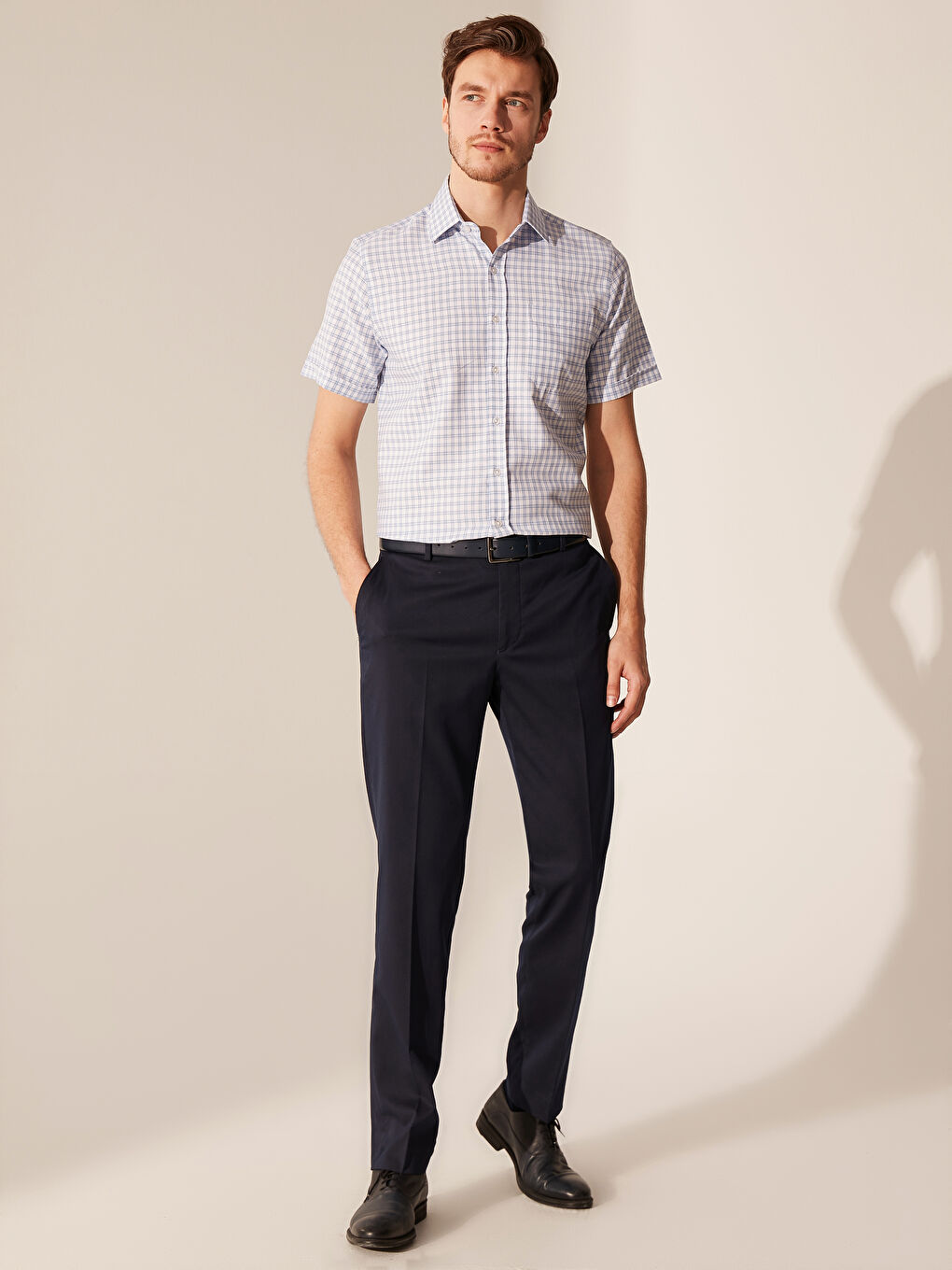 Mavi Oxford Erkek Gömlek-3