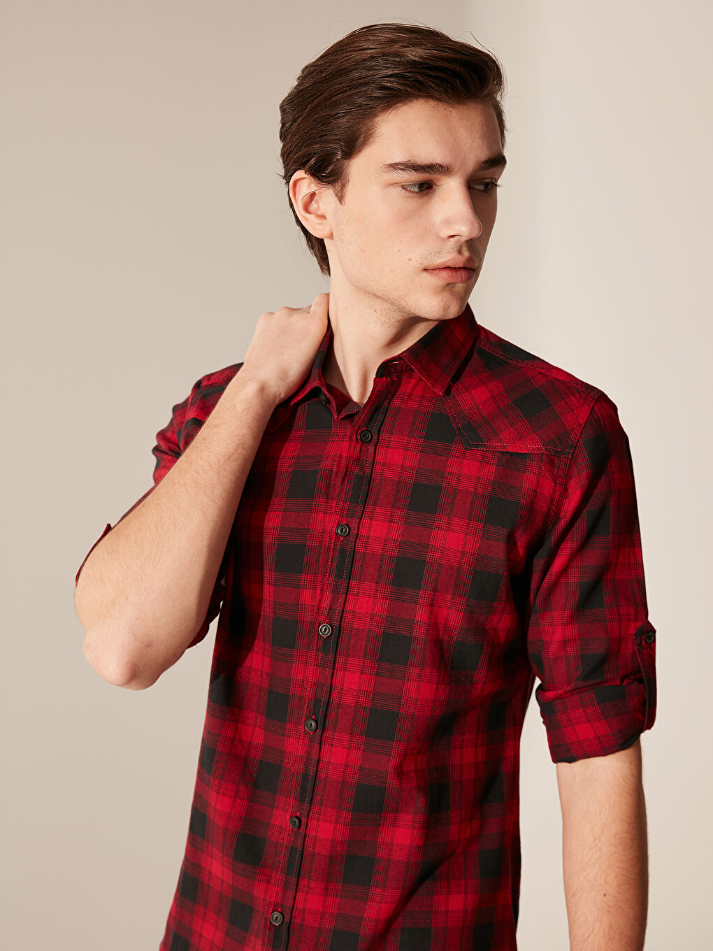 XSIDE Man RED Flannel Shirt -0S8489Z8-LPA