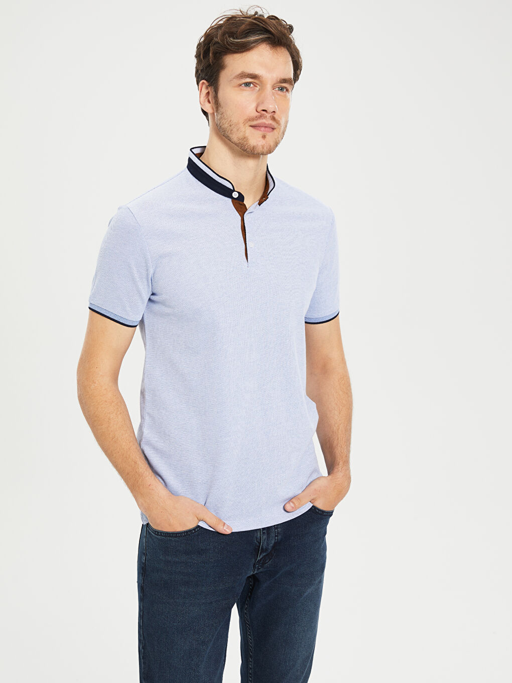 Чоловік СИНІЙ Футболка-1