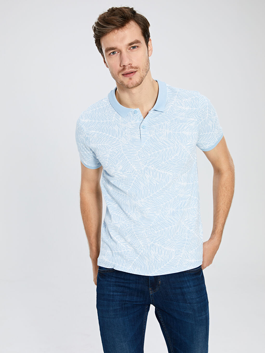 Mavi Pike Erkek Tişört-1