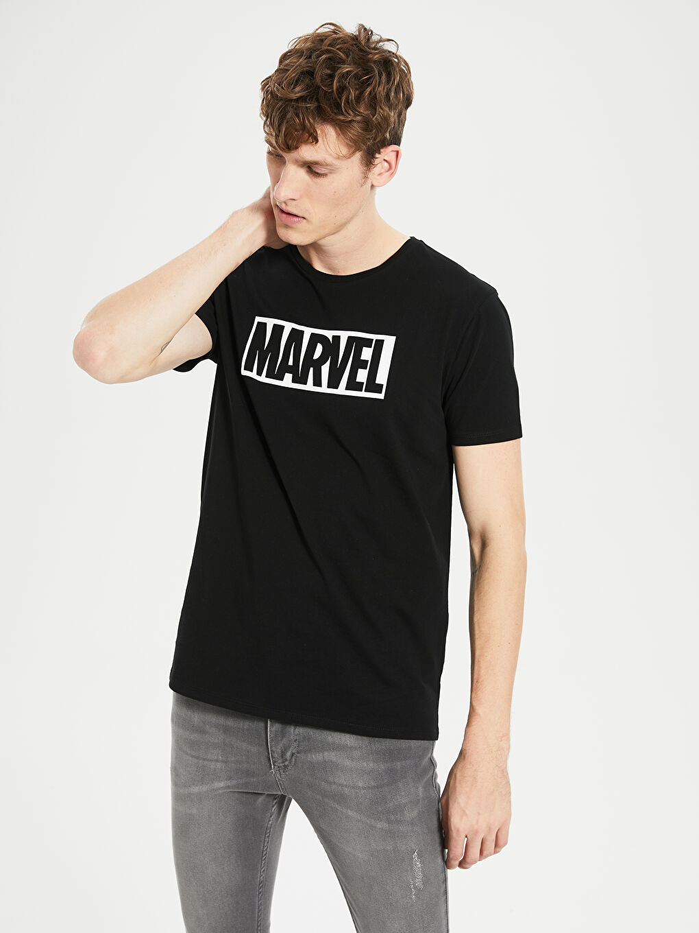 Siyah Penye Erkek Tişört-1