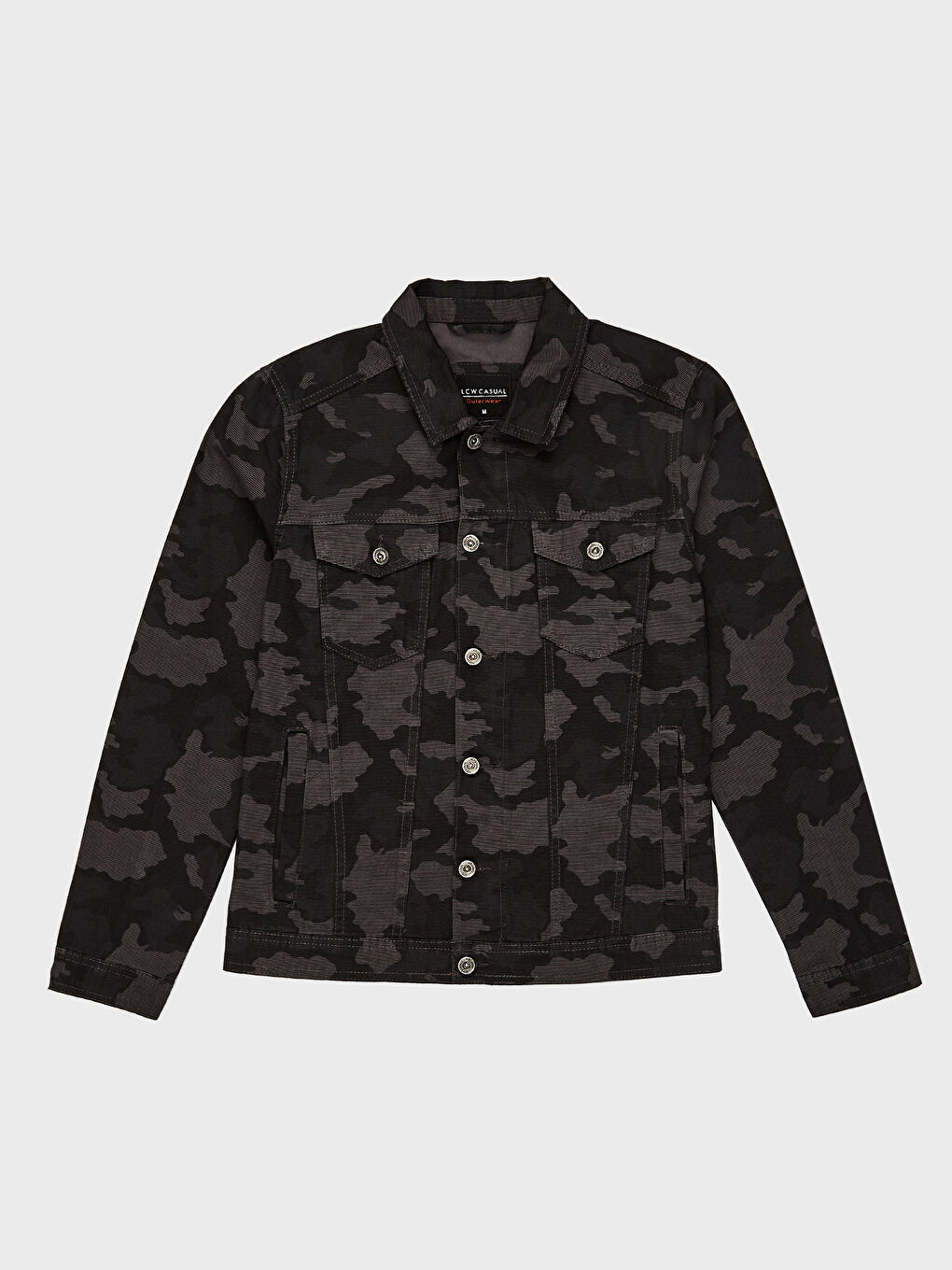 Antrasit Slim Fit Kamuflaj Desenli Ceket-3