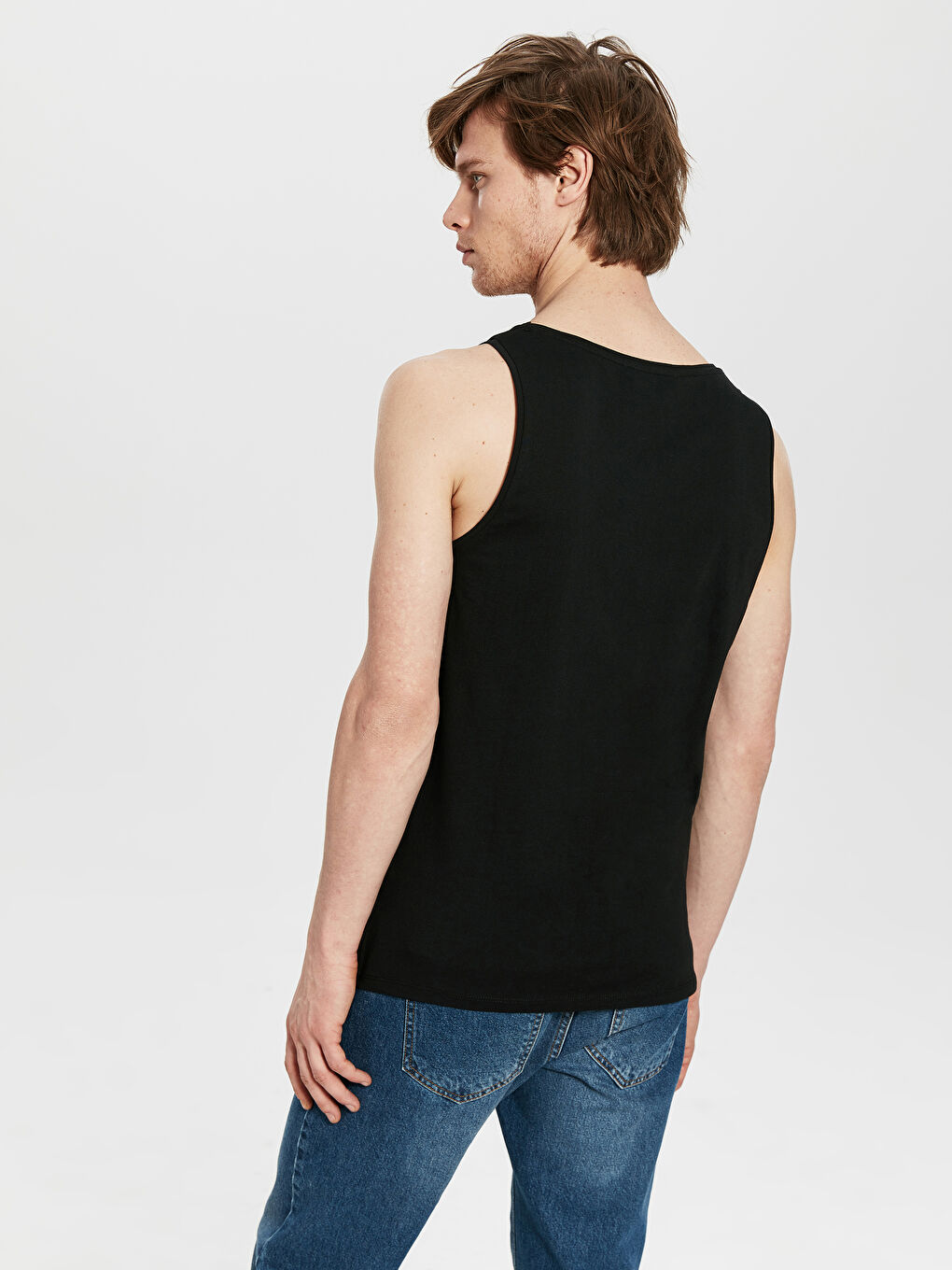 Чоловіча майка без рукавів з гребінцевої тканини-1