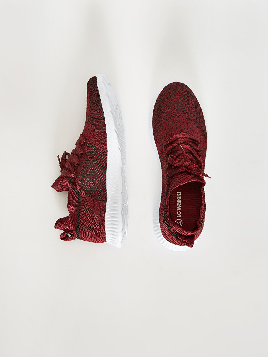 Bordo Erkek Triko Aktif Spor Ayakkabı-1