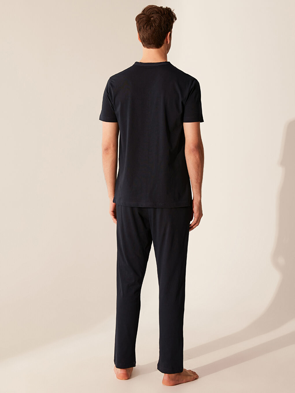 Lacivert Standart Kalıp Erkek Pijama Takım-2