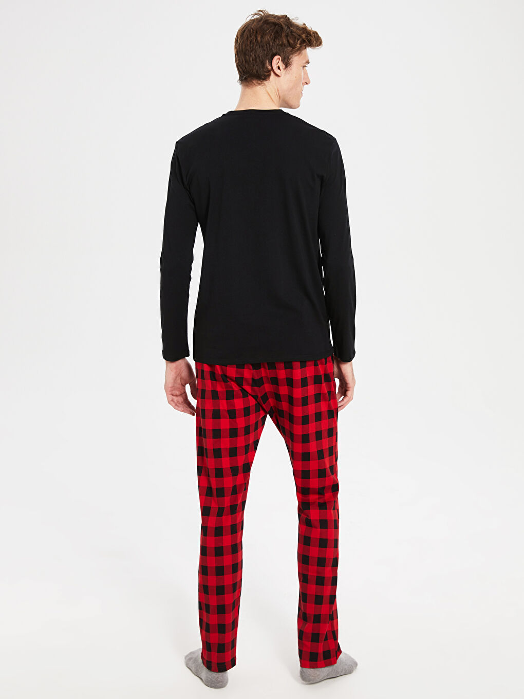 Kırmızı Standart Kalıp Erkek Pijama Takım-4