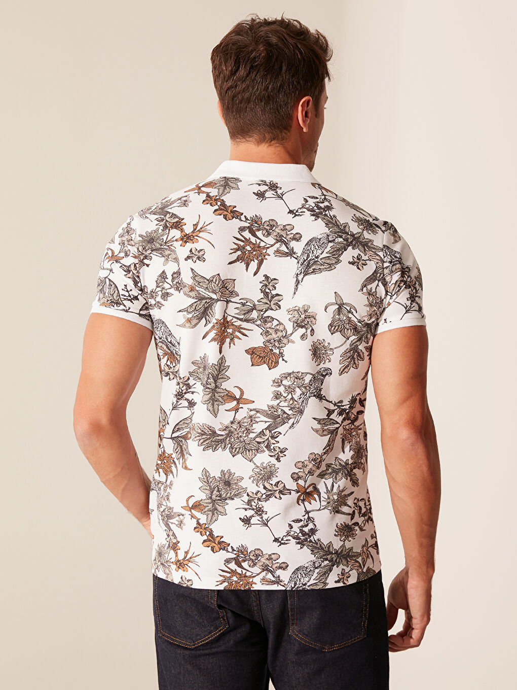 Karışık Polo Yaka Kısa Kollu Baskılı Pike Tişört-8