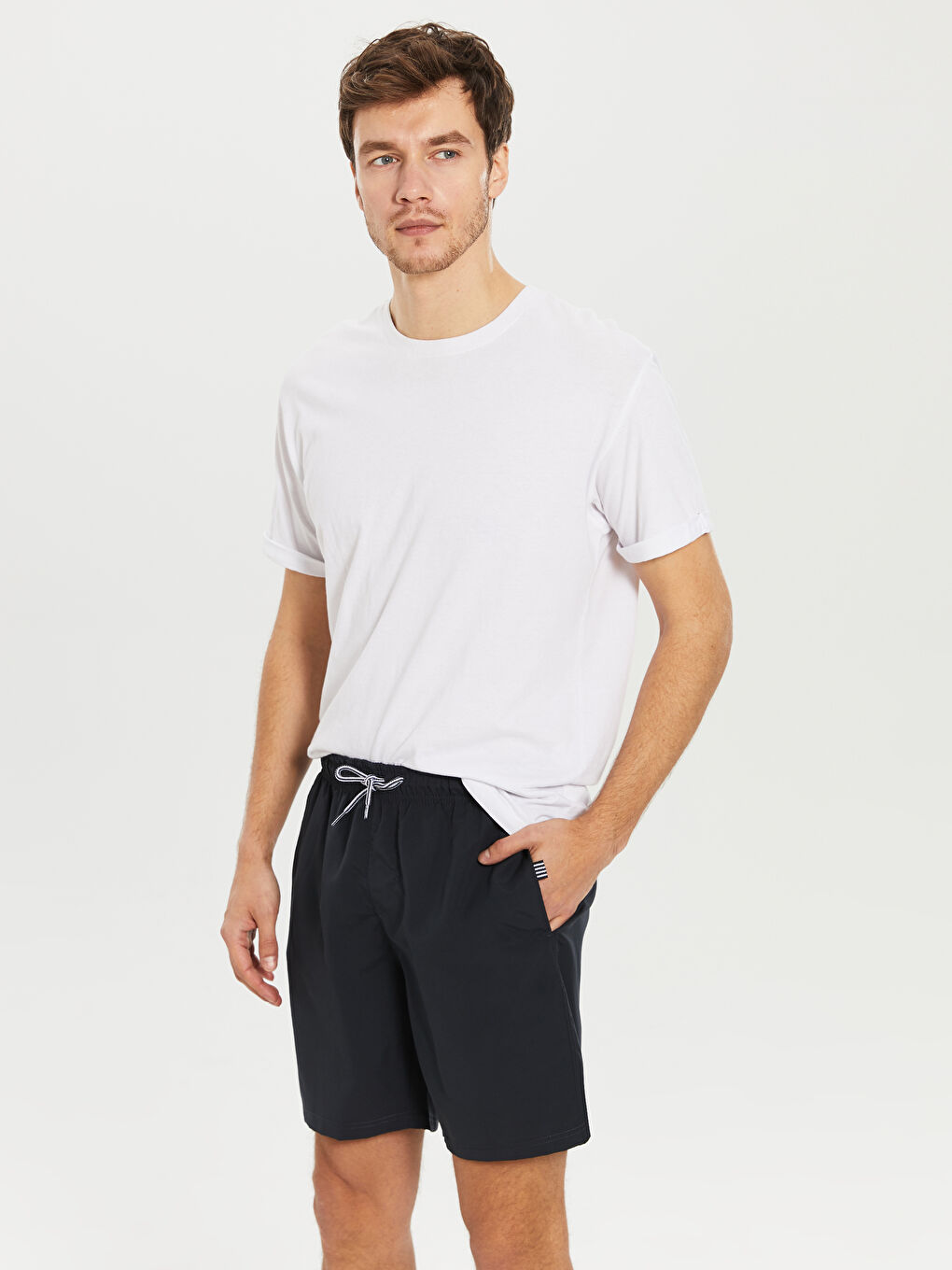 Diz Üstü Boy Basic Deniz Şortu  -2