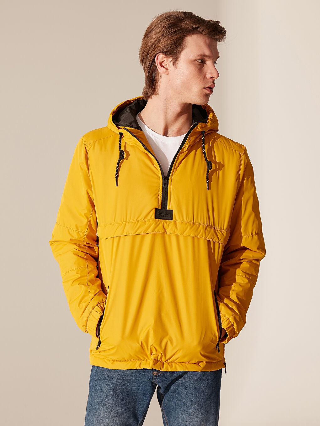 Slim Fit Hooded Thin Men's Kangaroo Coat