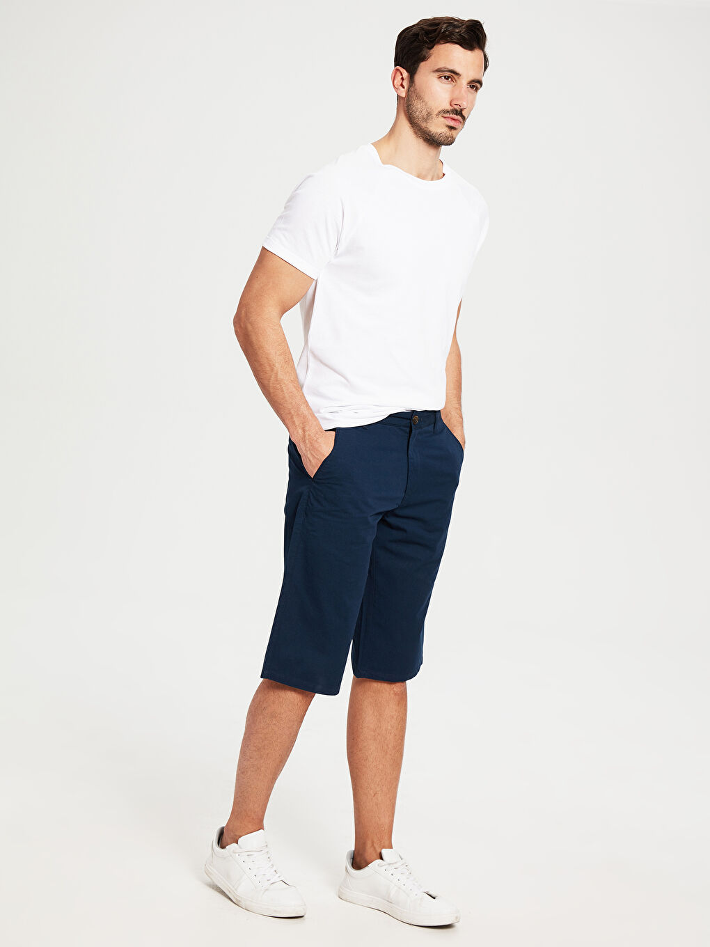 Short Bermuda Basique Coupe Régulière Pour Hommes
