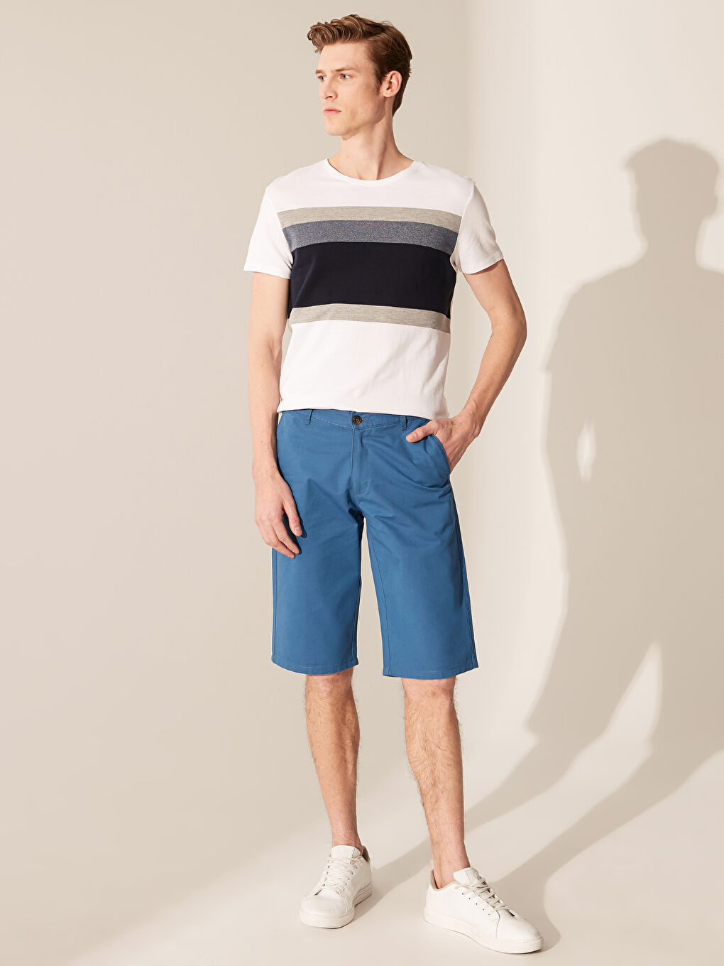 Short Bermuda Basique Coupe Régulière Pour Hommes