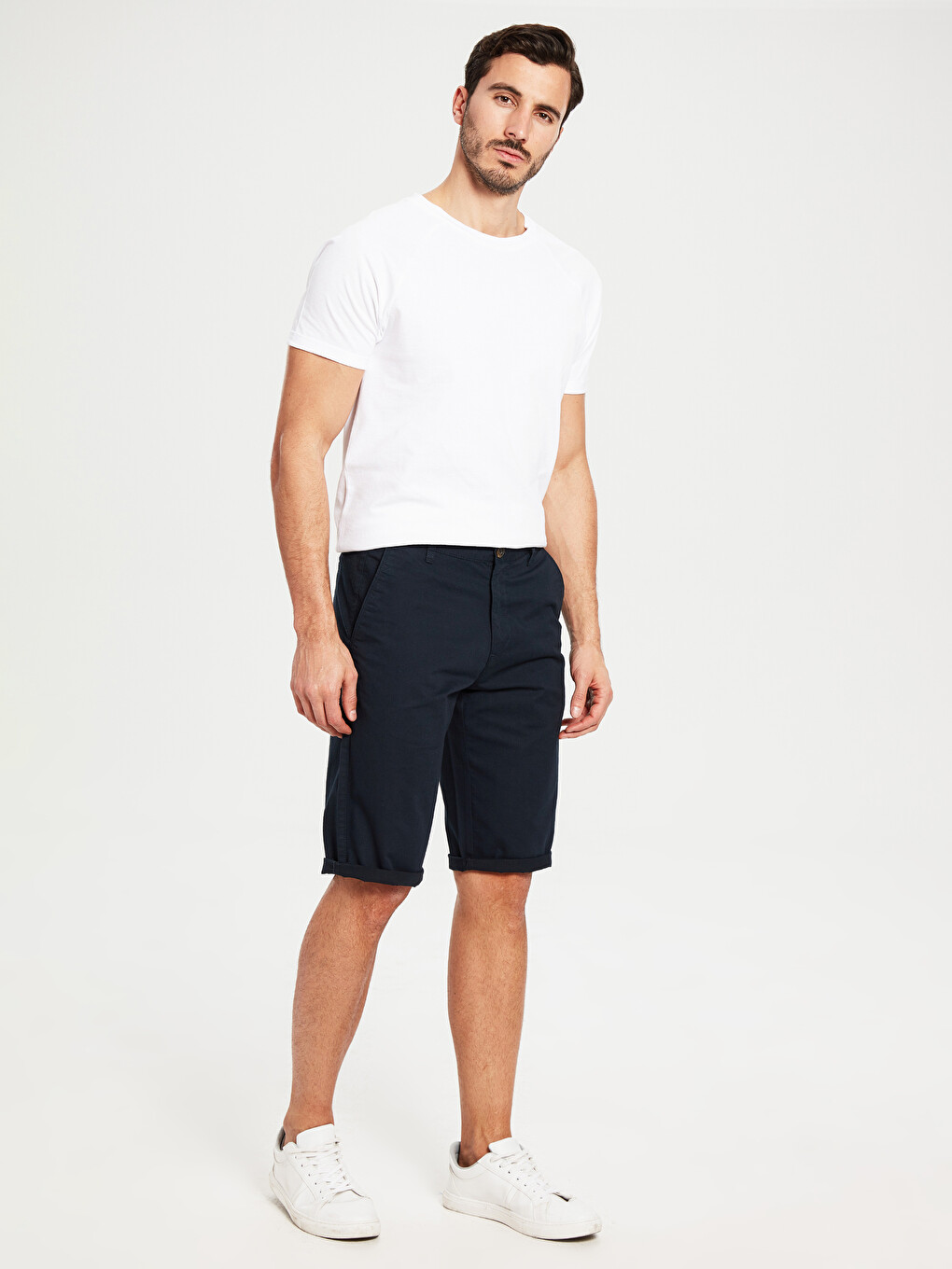 Regular Fit Basic Bermuda Shorts-1