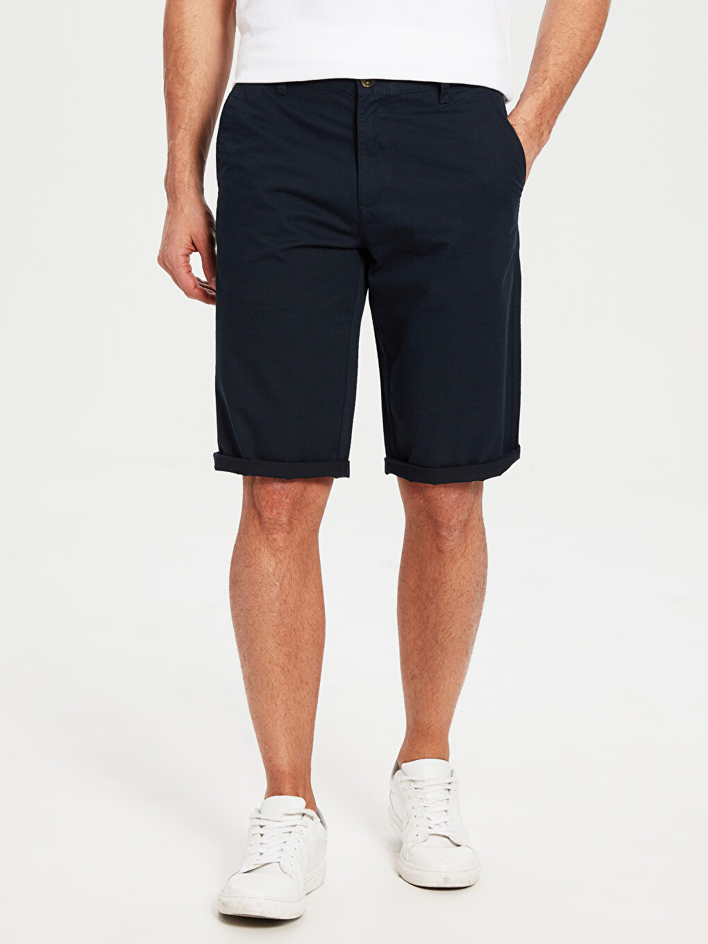 Regular Fit Basic Bermuda Shorts-2