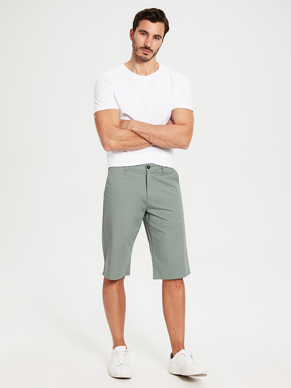 Regular Fit Basic Bermuda Shorts