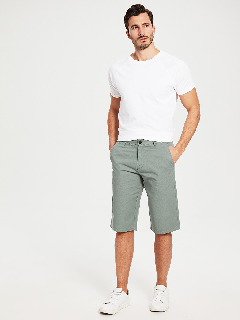 Regular Fit Basic Bermuda Shorts-1