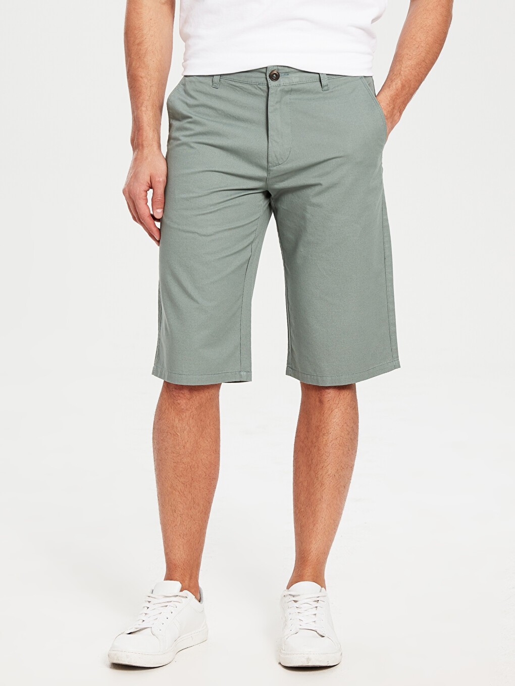 Regular Fit Basic Bermuda Shorts-2