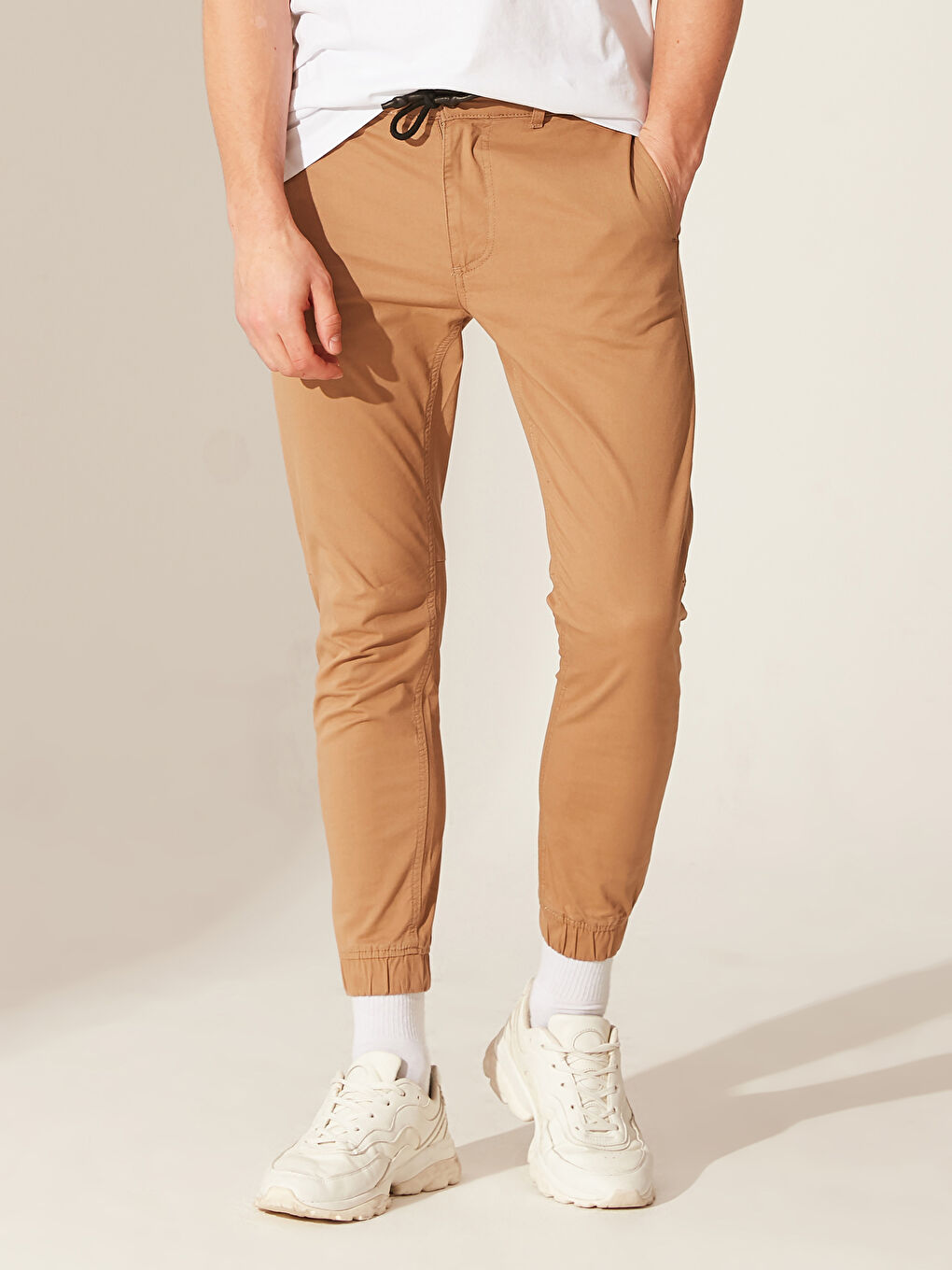 Мужчины Бежевый Брюки карго-2