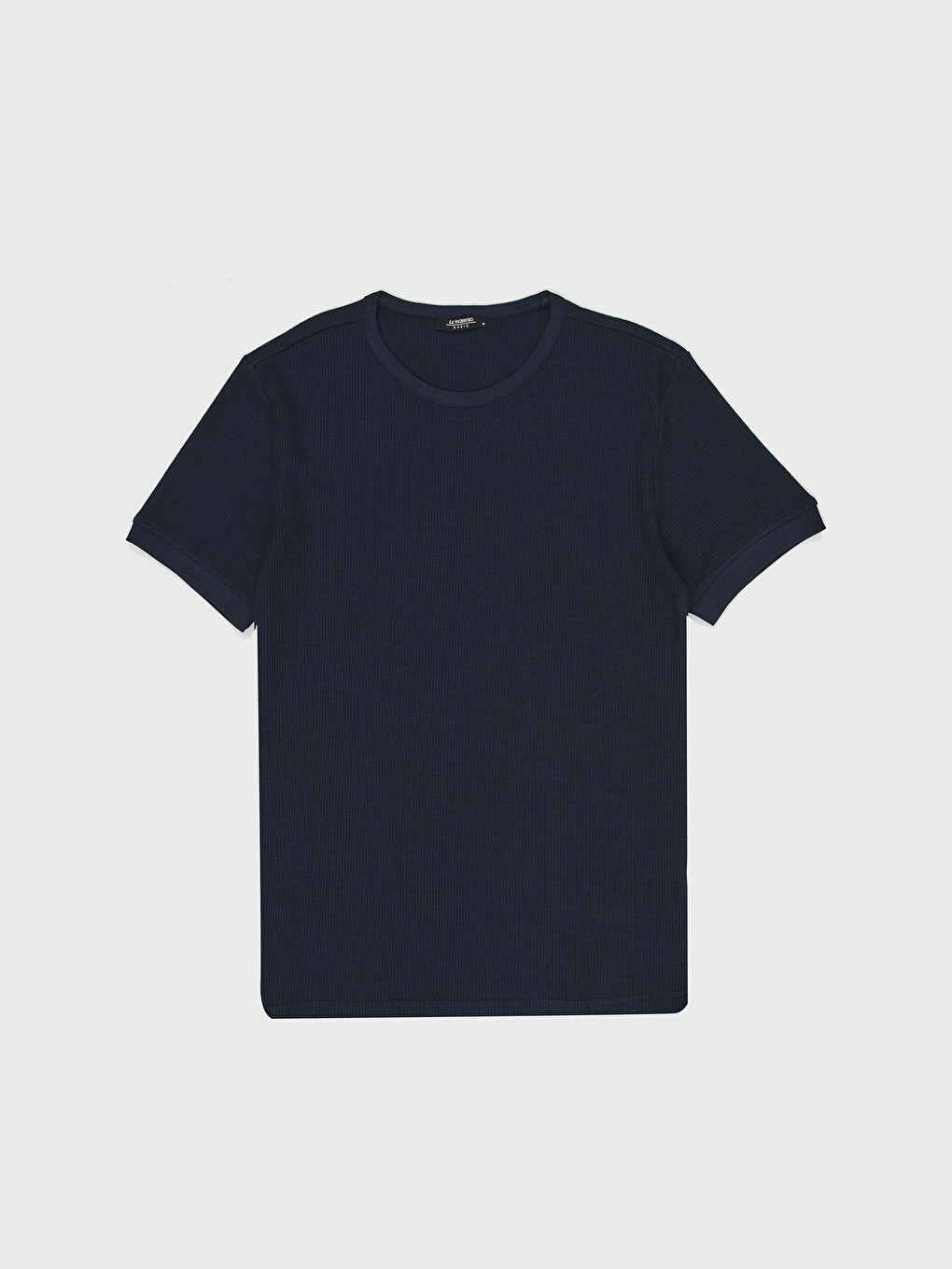 Lacivert Bisiklet Yaka Kısa Kollu Basic Tişört-1