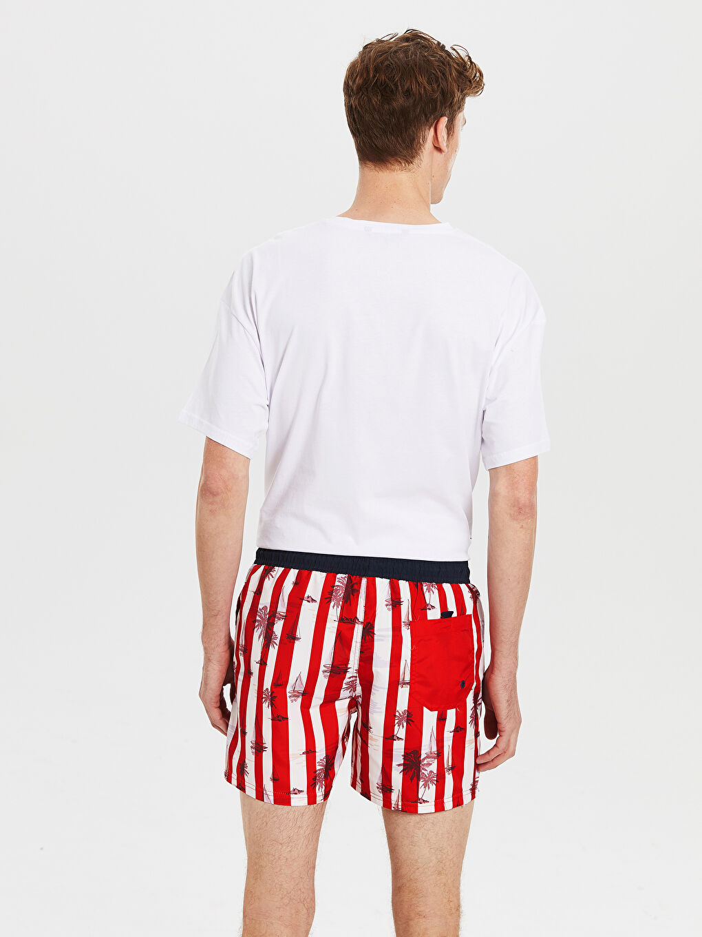 Полосатые короткие шорты для плавания-2