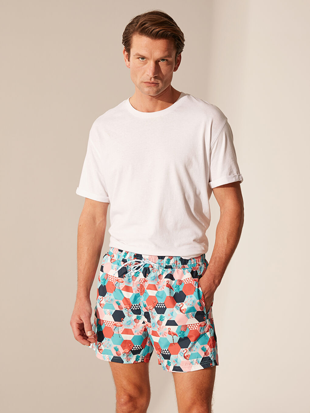 Turuncu Kısa Boy Deniz Şortu