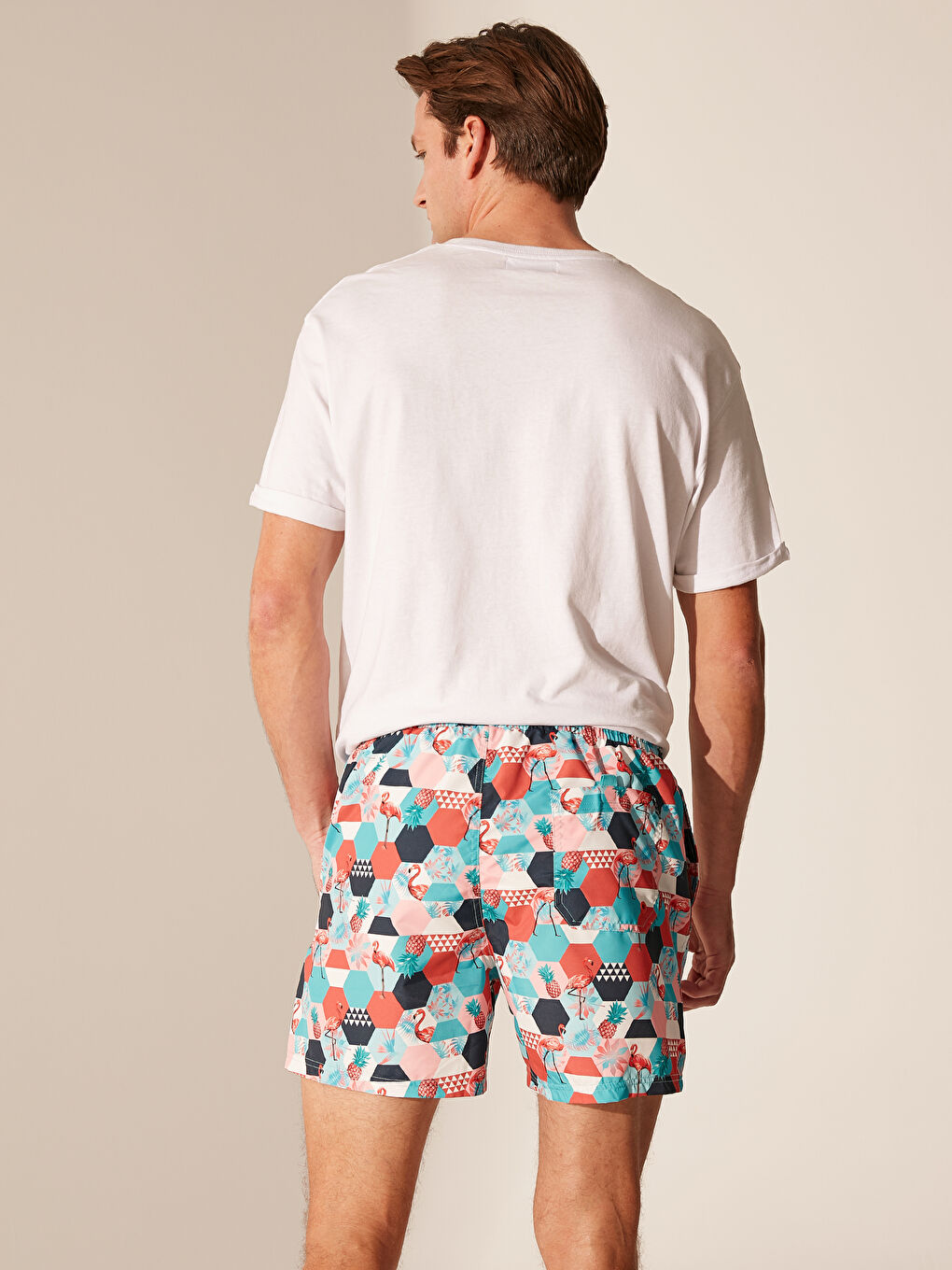 Turuncu Kısa Boy Deniz Şortu-2