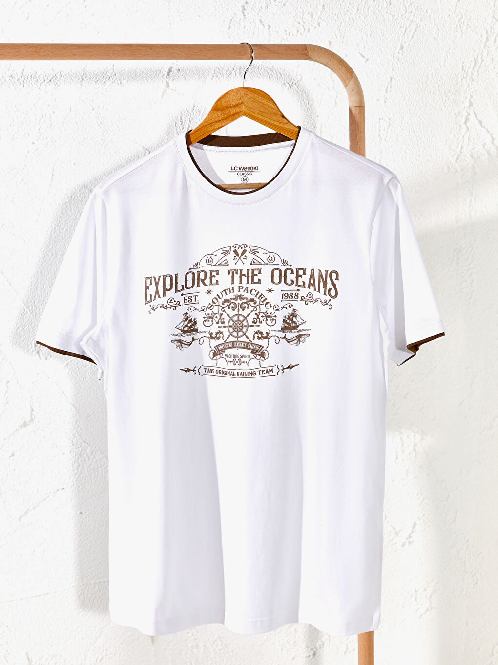 Футболка Мужская с Круглым Вырезом, Коротким Рукавом, С Принтом, Из Гребенного Хлопка