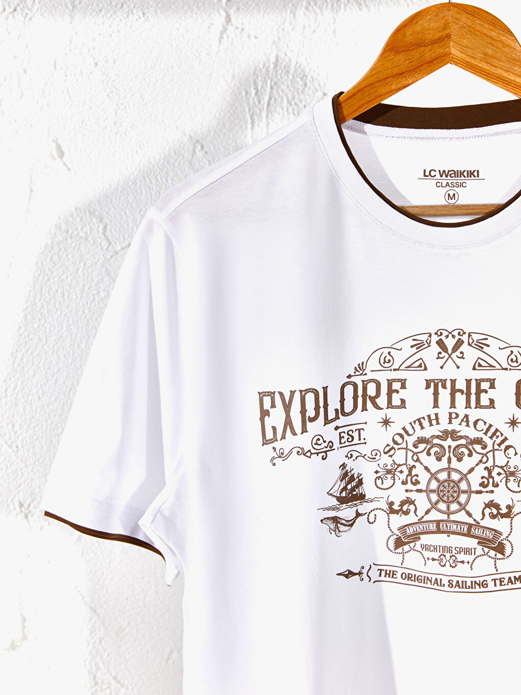 Футболка Мужская с Круглым Вырезом, Коротким Рукавом, С Принтом, Из Гребенного Хлопка-11