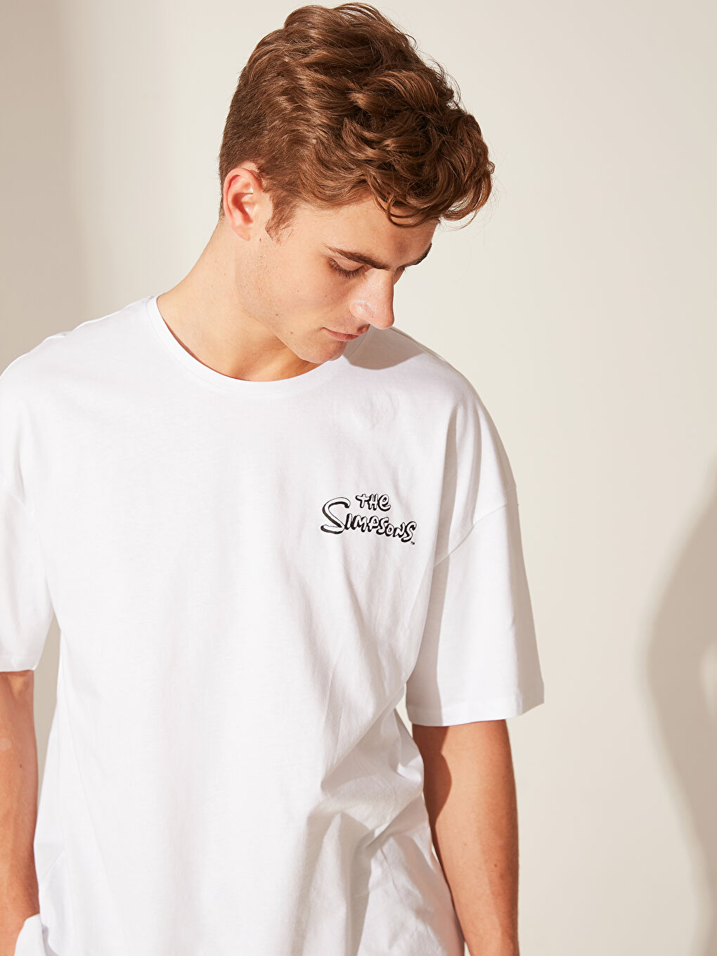 Crew Neck Short Sleeve The Simpsons Printed Combed Cotton Men's T-Shirt-2