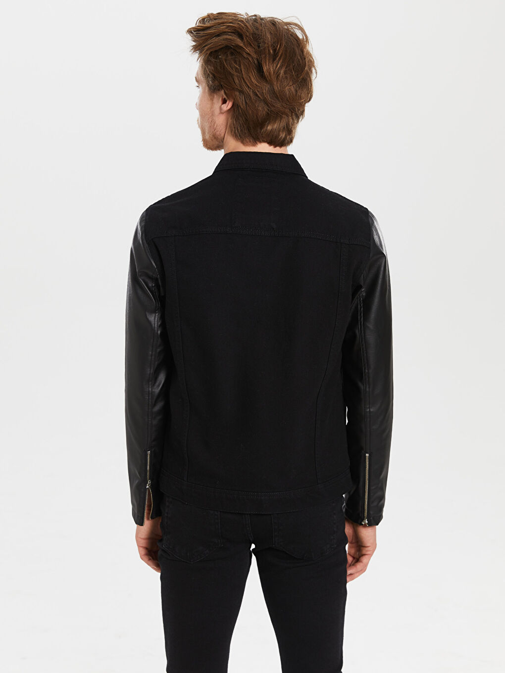 Siyah Erkek Jean Ceket-3