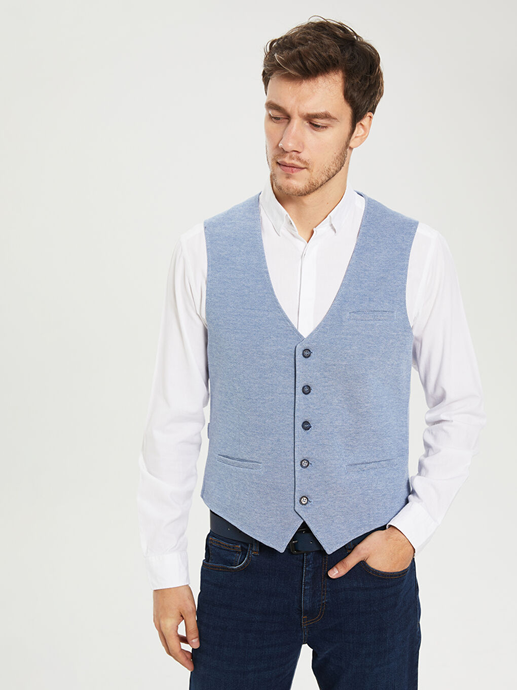 Mavi Erkek Yelek-1