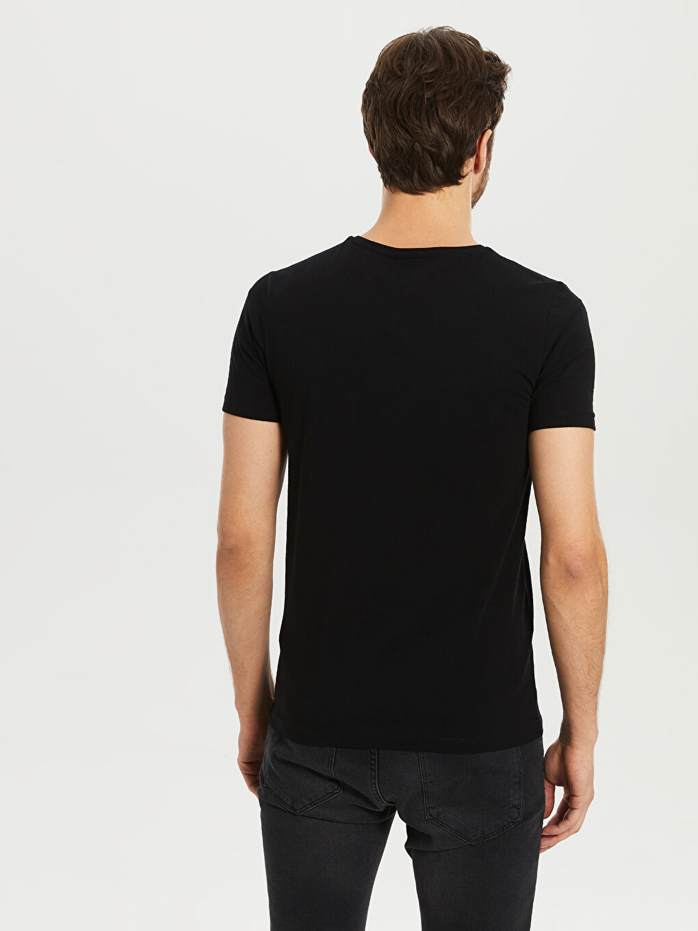 Siyah Penye Erkek Tişört-3