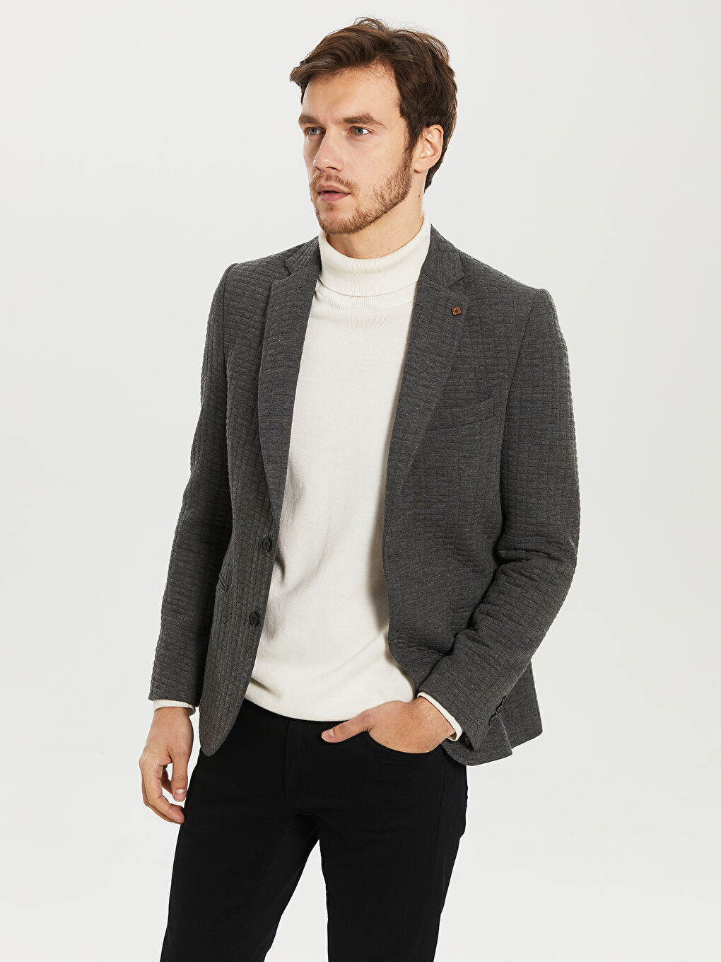 Antrasit Erkek Blazer Ceket-2