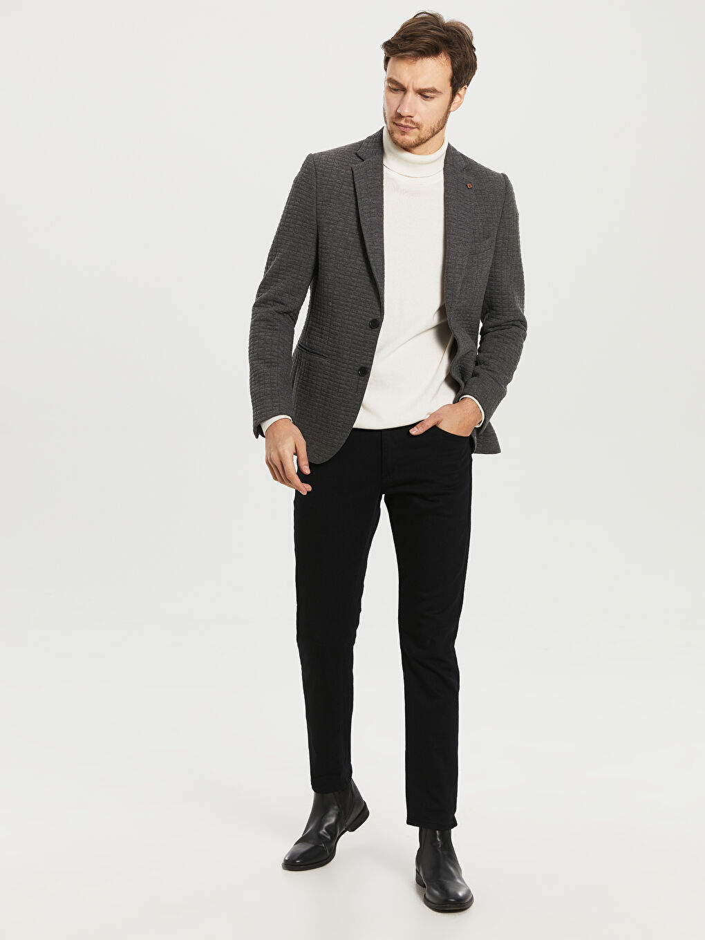 Antrasit Erkek Blazer Ceket-4