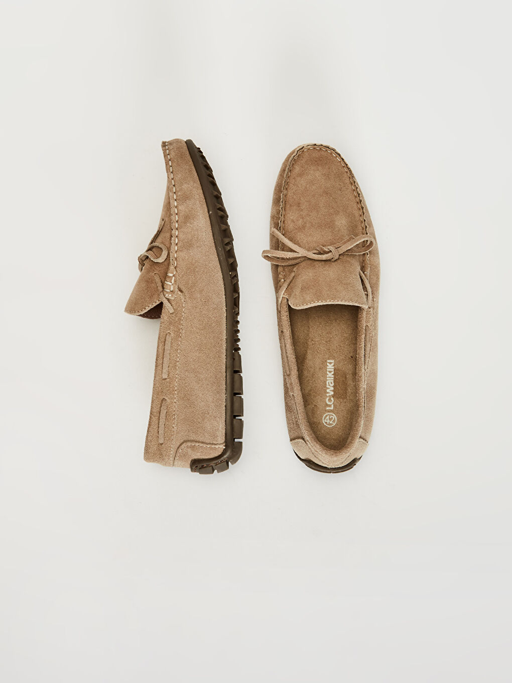 Bej Erkek Hakiki Deri Loafer Ayakkabı-1