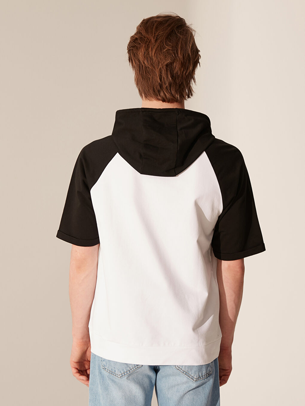 Siyah Uzun Kollu Baskılı Erkek Hoodie-2