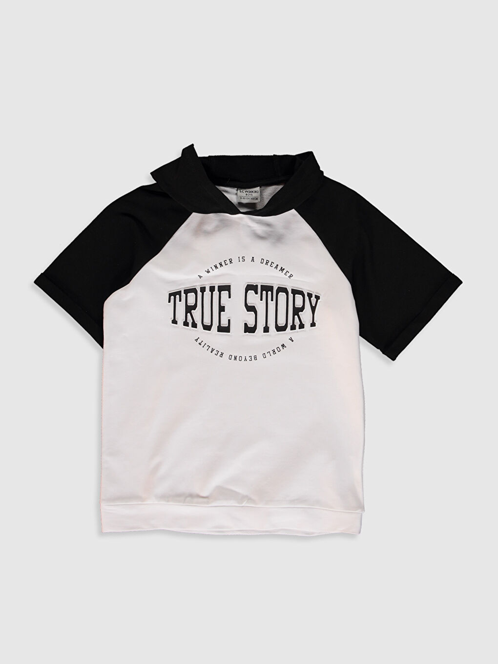 Siyah Erkek Çocuk Yazı Baskılı Kapüşonlu Sweatshirt Baba Oğul Kombini