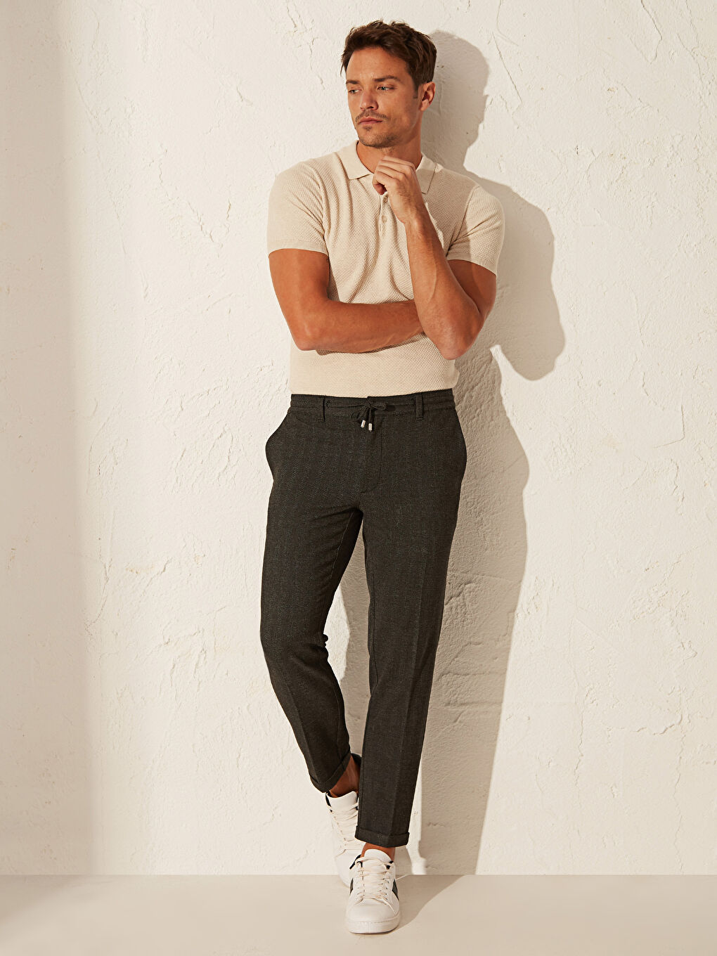 Antrasit Slim Fit Erkek Jogger Pantolon-1