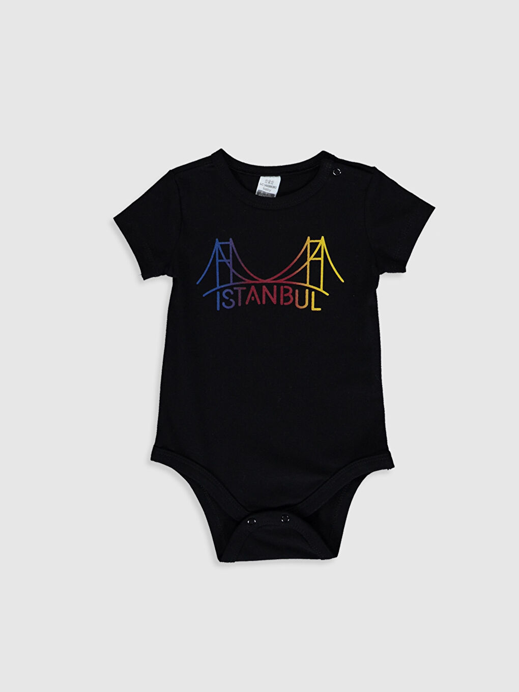 Siyah Aile koleksiyonu Yenidoğan İstanbul Temalı Pamuklu Çıtçıtlı Body