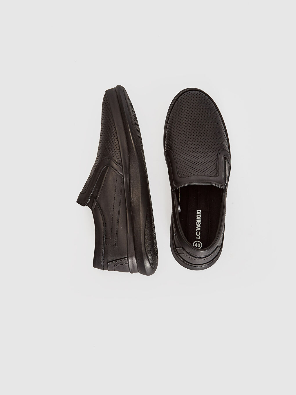 Siyah Erkek Hakiki Deri Klasik Konfor Ayakkabı-1